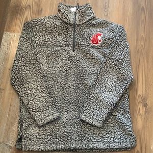 Gray WSU Sherpa quarter zip